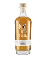 Flaske Marzadro Dic'Otto Lune grappa med rav-gyldent indhold